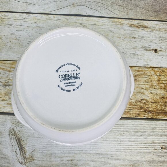 Corelle Coordinates CALLAWAY Green Ivy Stoneware 1.5Qt Tab Handle Casserole Dish - Picture 6 of 13